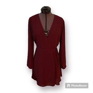 Lush Burgundy Wrap Dress